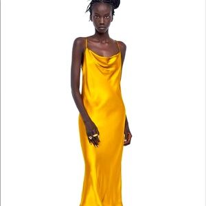 Yellow Satin Dress- Zara